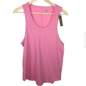 NEW J. Crew Women's Size S Pink Longline Layering Tank Top Textured Slub Cotton